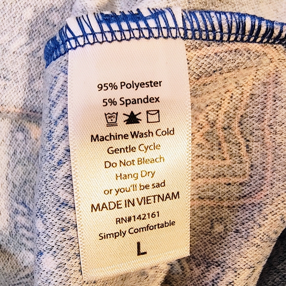 LuLaRoe L Cassie Blue Geometric Pencil Skirt MIDI Color Business Casual Office - Picture 4 of 5